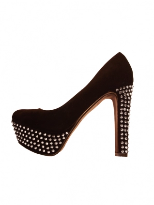 szegecses velúr platform cipő
