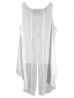 fehér high low hem blúz