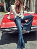 hippi női trapéz farmernadrág