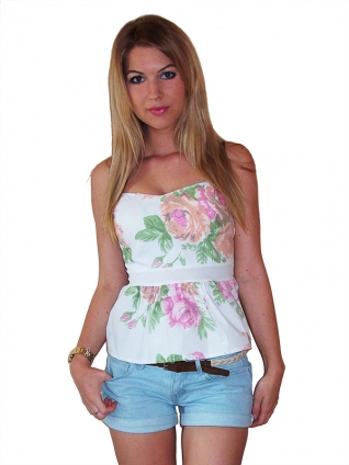 vintage rózsás top