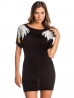 fekete mikrokötött koktélruha