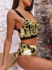 luxus mintás magasderekú bikini