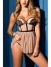 csipkés bézs babydoll