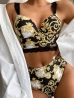 luxus mintás magasderekú bikini