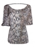 kígyóbőrmintás denevérujjú felső